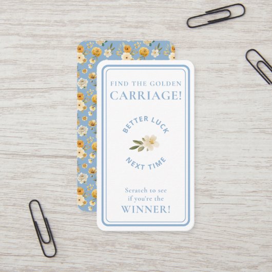 Golden Carriage Scratch-Off Game Blue Non-Winner  名刺 (正面/裏面インサイチュ)