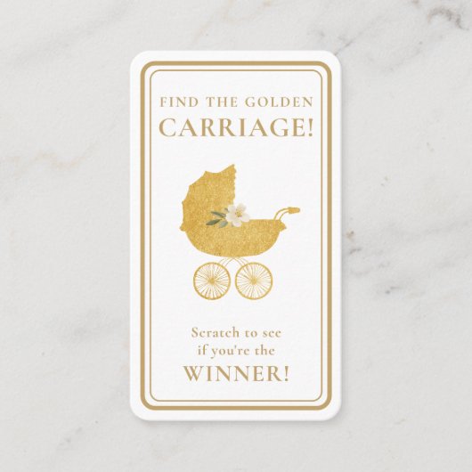 Golden Carriage Scratch-Off Game Card - Winner 名刺 (正面)