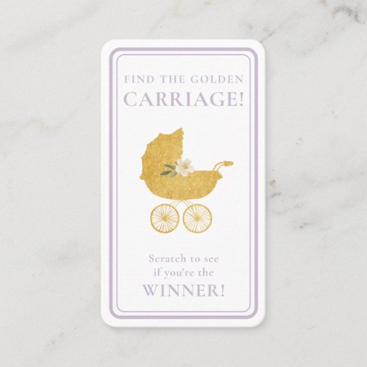 Golden Carriage Scratch-Off Game | Lavender Winner 名刺 (正面)