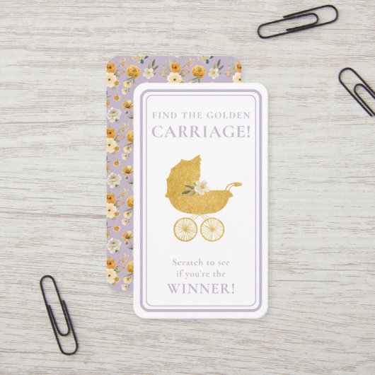 Golden Carriage Scratch-Off Game | Lavender Winner 名刺 (正面/裏面インサイチュ)