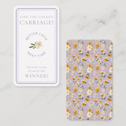 Golden Carriage Scratch-Off | Lavender Non-Winner 名刺 (正面/裏面)