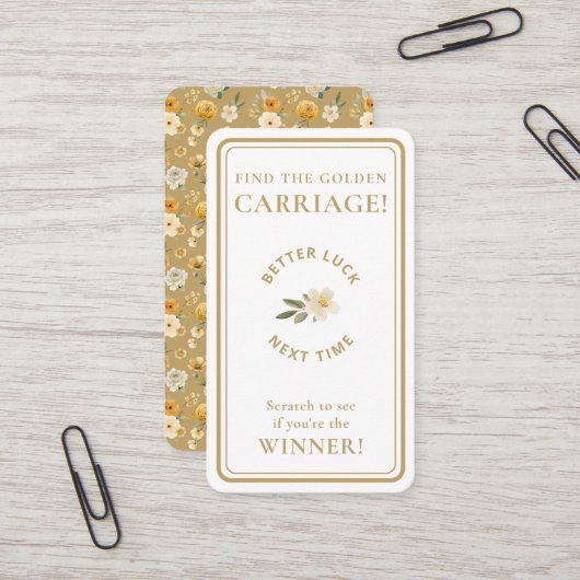 Golden Carriage Scratch-Off Neutral Non-Winner  名刺 (正面/裏面インサイチュ)