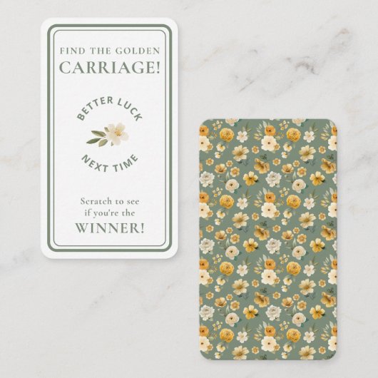 Golden Carriage Scratch-Off Sage Green Non-Winner 名刺 (正面/裏面)