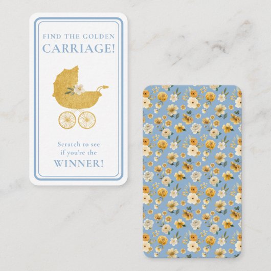 Golden Carriage Scratch-Off Winner Baby Blue Game  名刺 (正面/裏面)