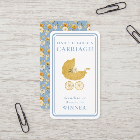 Golden Carriage Scratch-Off Winner Baby Blue Game 名刺 (正面/裏面インサイチュ)