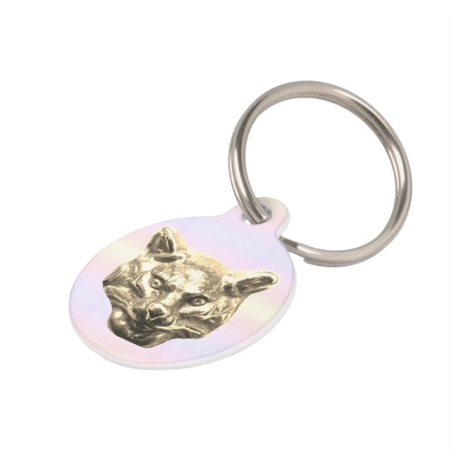 Golden Cat – goldene Katze Pastel pastellfarben ペット　ネームタグ (側面)