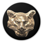 Golden Cat – goldene Katze – vergoldeter Kater セラミックノブ (正面)