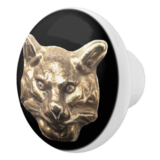 Golden Cat – goldene Katze – vergoldeter Kater セラミックノブ (右)