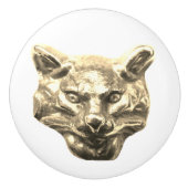 Golden Cat – goldene Katze – vergoldeter Kater セラミックノブ (正面)