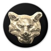 Golden Cat – goldene Katze – vergoldeter Kater セラミックノブ (正面)