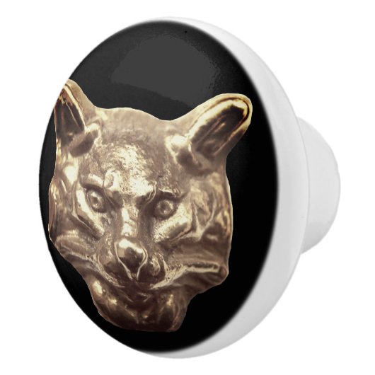 Golden Cat – goldene Katze – vergoldeter Kater セラミックノブ (右)