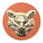 Golden Cat – goldene Katze – vergoldeter Kater セラミックノブ (正面)