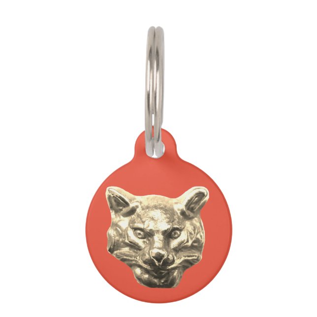 Golden Cat – goldene Katze – vergoldeter Kater ペット　ネームタグ (裏面)