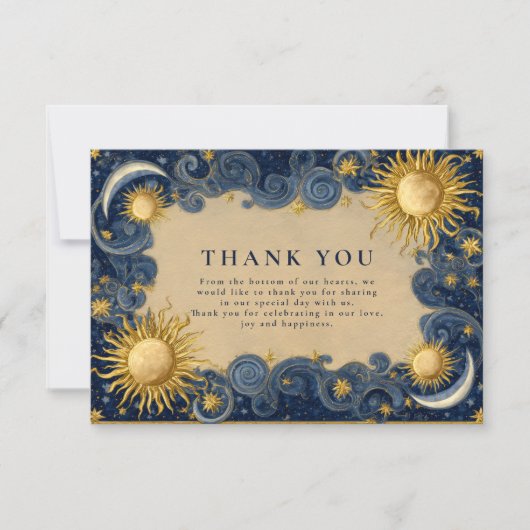 Golden Celestial Baroque Wedding サンキューカード (正面)
