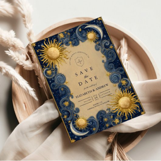 Golden Celestial Baroque Wedding セーブザデート