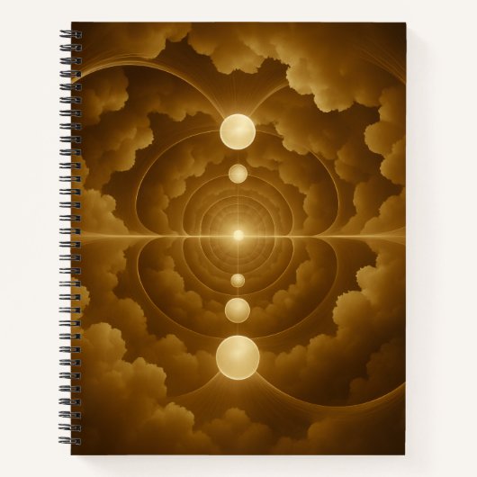Golden Celestial Spiral Notebook ノートブック (正面)
