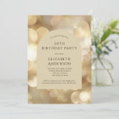 Golden Champagne Bokeh Arch 50th Birthday 招待状 (スタンド正面)