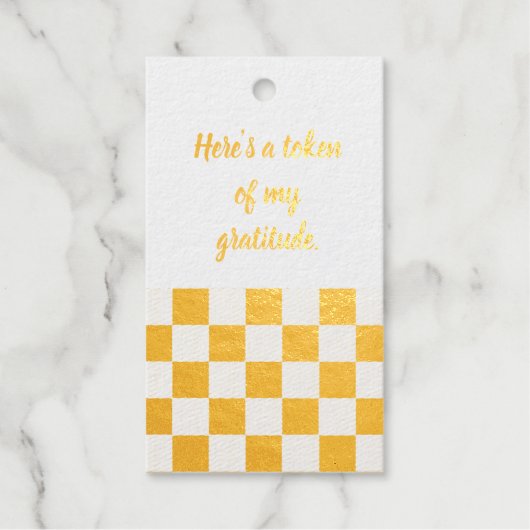 Golden Checkered “Thank You” Tag  ギフトタグ (正面)