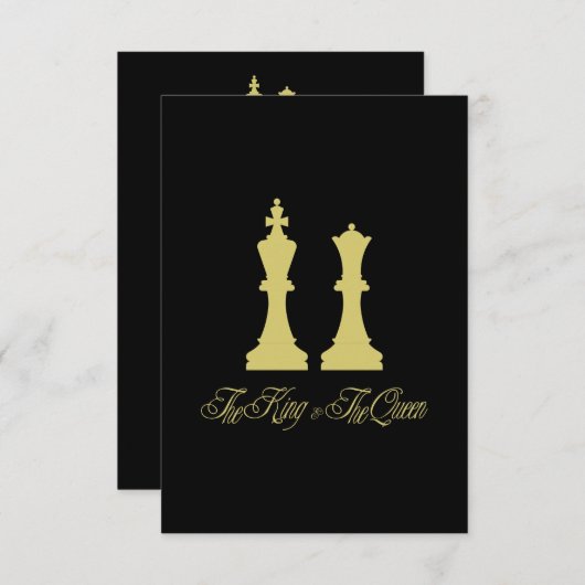 Golden Chess King & Queen Pieces for Wedding (正面/裏面)