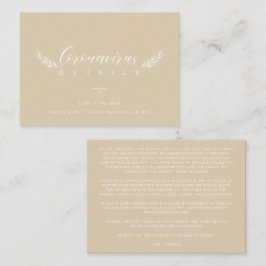 Golden Chic Wedding Minimalist Coronavirus Details エンクロージャーカード