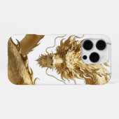 Golden Chinese Dragon Art | Mythical Creature Fant iPhoneケース (裏面横)