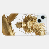 Golden Chinese Dragon Art | Mythical Creature Fant iPhoneケース (裏面横)