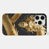 Golden Chinese Dragon Art | Mythical Creature Fant iPhoneケース (裏面横)