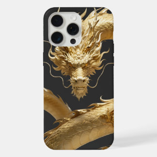 Golden Chinese Dragon Art | Mythical Creature Fant iPhone 15 Pro Maxケース