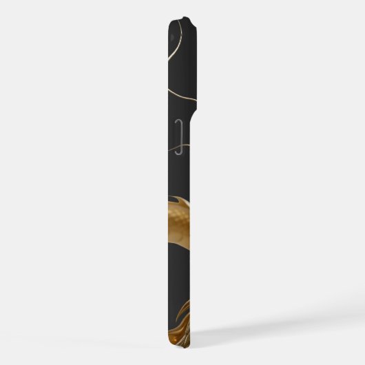 Golden Chinese Dragon Art | Mythical Creature Fant iPhoneケース (右側面)