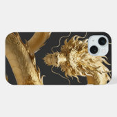 Golden Chinese Dragon Art | Mythical Creature Fant iPhoneケース (裏面横)