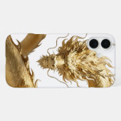 Golden Chinese Dragon Art | Mythical Creature Fant iPhoneケース (裏面横)