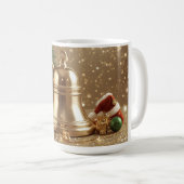 Golden Christmas Bell Mug – Festive Holiday Tree コーヒーマグカップ (正面右)