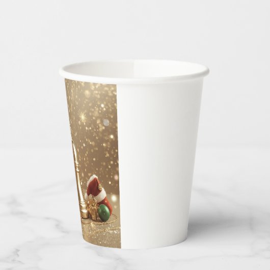 Golden Christmas Bell Paper Cup Design 紙コップ (左)