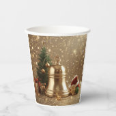 Golden Christmas Bell Paper Cup Design 紙コップ (正面)
