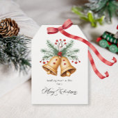 Golden Christmas Bells Elegant Personalized Ivory シーズンカード