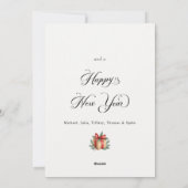 Golden Christmas Bells Elegant Personalized Ivory シーズンカード (裏面)