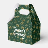 Golden Christmas Bells & Ribbons Pattern フェイバーボックス (正面サイド)