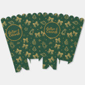 Golden Christmas Bells & Ribbons Pattern フェイバーボックス (見開き)