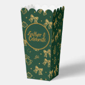 Golden Christmas Bells & Ribbons Pattern フェイバーボックス (正面)