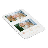 Golden Christmas Effect Botanical Holly 2 Photos マグネット (右側)