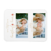 Golden Christmas Effect Botanical Holly 2 Photos マグネット (横)