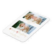 Golden Christmas Effect Botanical Holly 2 Photos マグネット (左側)