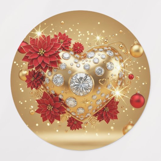 Golden Christmas Heart of Joy ラベル (デザイン2)