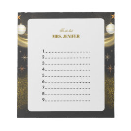 Golden Christmas Holiday To-Do List Notepad ノートパッド