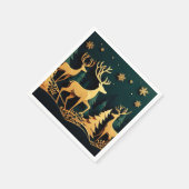 Golden Christmas Stags スタンダードカクテルナプキン (角)