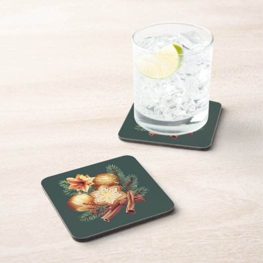 Golden Christmas Star with Cinnamon コースター (右側)