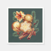 Golden Christmas Star with Cinnamon スタンダードカクテルナプキン (正面)