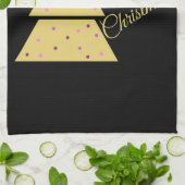 Golden Christmas Tree キッチンタオル (折り畳み)