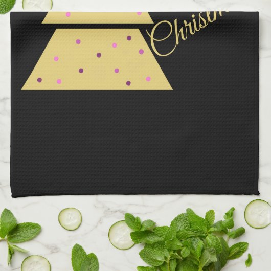 Golden Christmas Tree キッチンタオル (折り畳み)