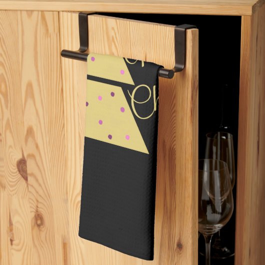 Golden Christmas Tree キッチンタオル (三つ折り)